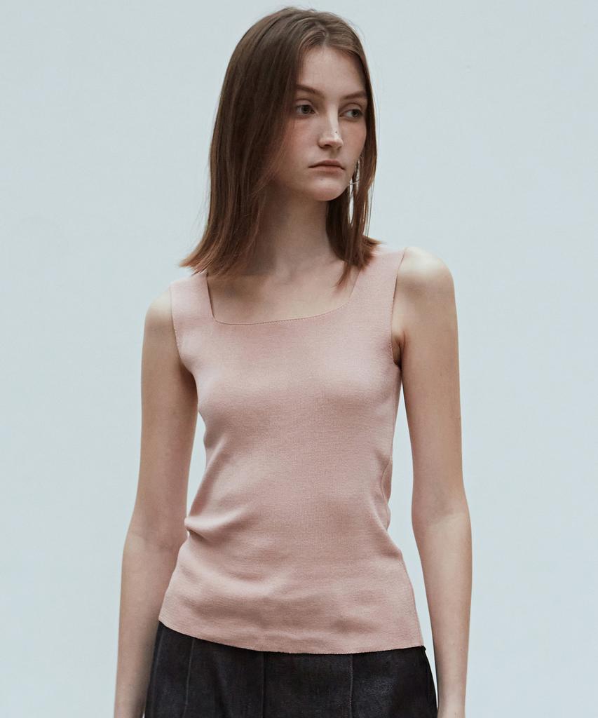 Nigaennikol [Essential] Square Neck Knit Sleeveless_13 Color (I Type)