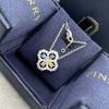 Luxury Diamond Inlaid Four-Leaf Clover Necklace - Gold Handmade Clavicle Chain for Women, As Seen On Xiaohongshu Socialites