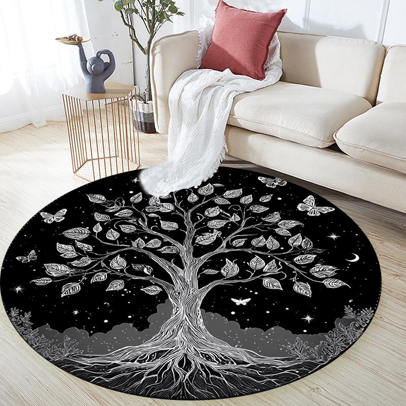 Tree of Life pattern round rug,Carpet Rug for Living Room Bedroom Sofa Playroom Decor,Non-slip Floor Mat,Holiday Gifts and Birthday Gifts.