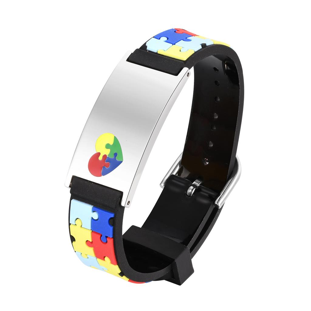 Gratis Gepersonaliseerde Autisme Medische Alert ID Armband Voor Kind Kinderen, 0-7 Jaar Op Maat Anti-verlies Armband Siliconen Polsband