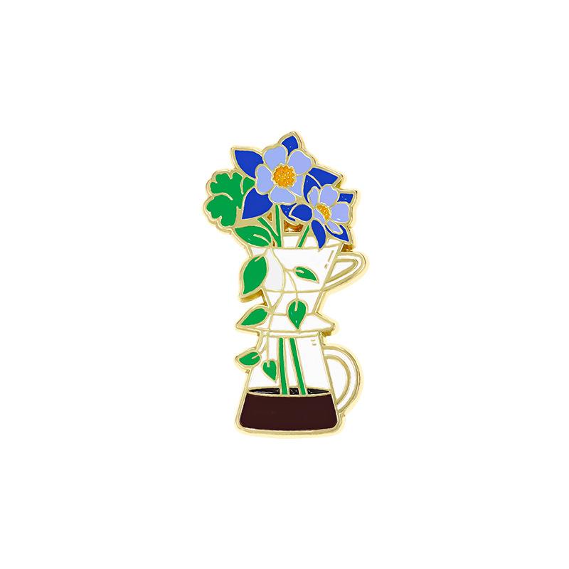 Potted Plant Pins Decorative Backpack Decor Enamel Pin Unique Flower Pins For Girls Accessories Clothing