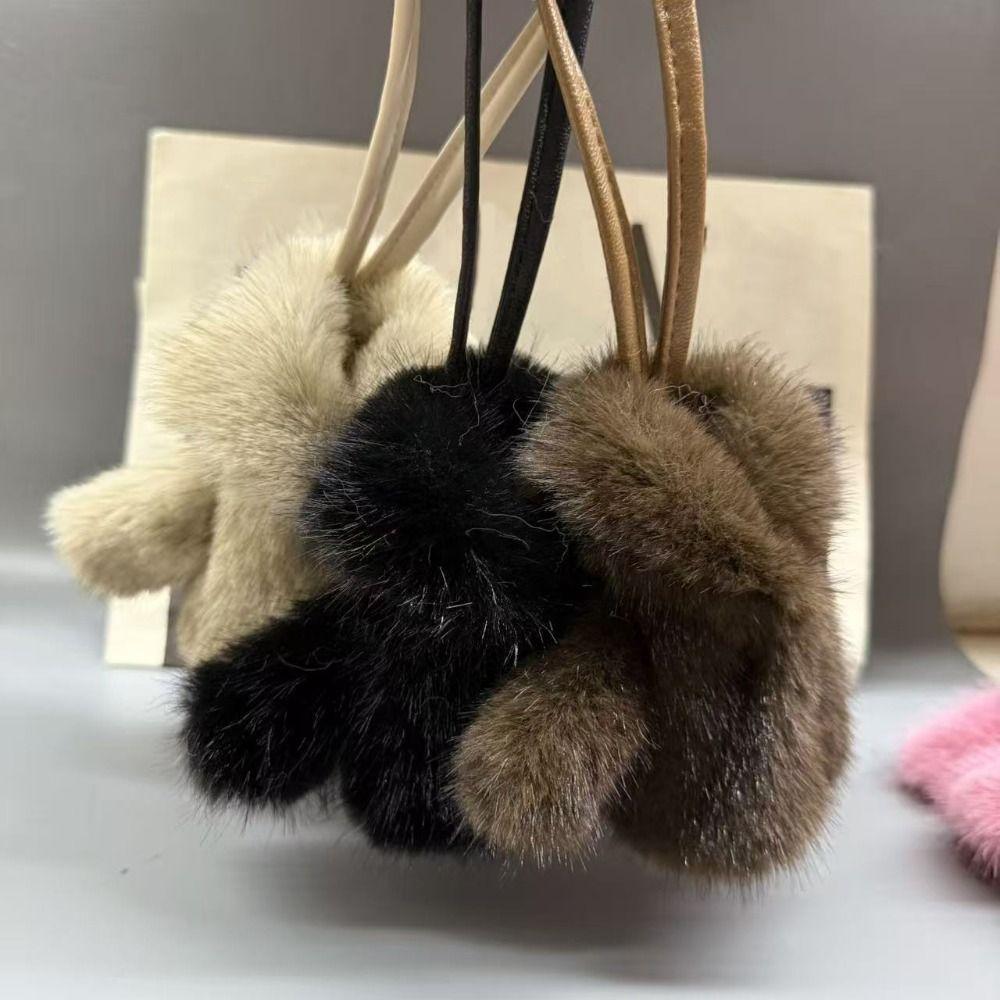 Fashion Faux Rabbit Fur Bag Charm Clothing Shape Soft Hanging Ornament Fashion Pendant Backpack Hanging