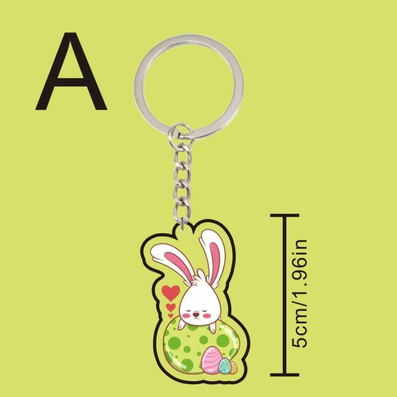 Easter Bunny & Colored Egg Keychain Pendant - Cute, Personalized Decoration