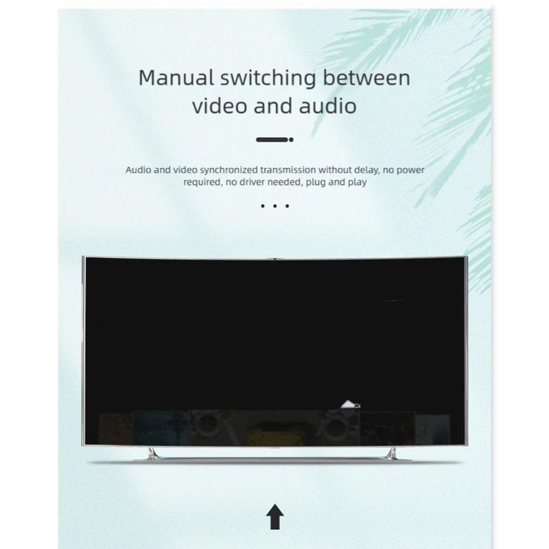 4Input AV Selector Box AV Switcher With Push Button Control Universal Compatibility For Home Studio AV Devices Setup