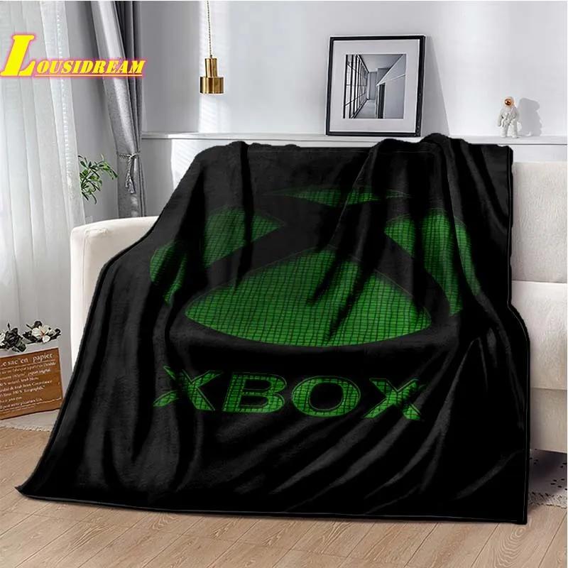 XBOX Printed Throw Blanket with Game Controller Logo  Soft  Comfortable for Bed Sofa Kids Room Decor Perfect Birthday Gift