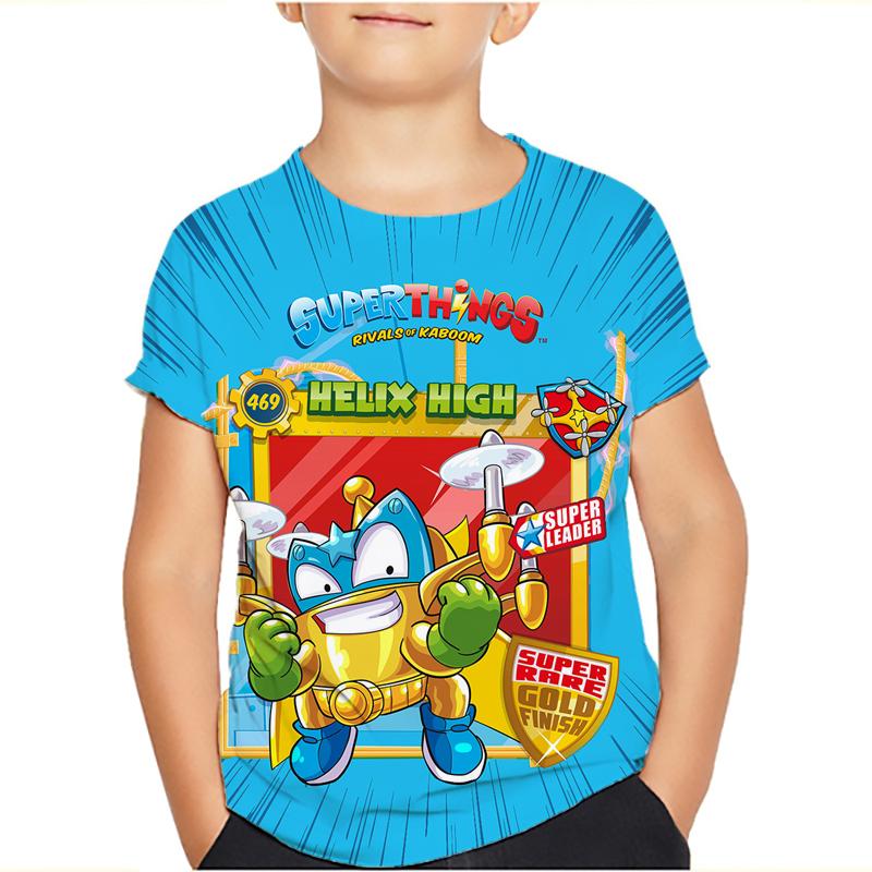 Superzings 7 Boys Clothes T-shirt New Summer Clothing Children's Wear Tops Short Sleeve Tees Kids Cartoon Tshirts