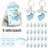 Baby Feet Keychain 5 Sets Per Package Adorable Souvenir for Baby Welcome Party Friendship Gift for Friends