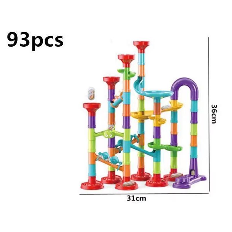 Marble Run Ra Track Building Blocks Kids 3D Maze Ball Roll Toy DIY Marble Run Ra Coaster Set 80/105/109/133pc Christmas Gift