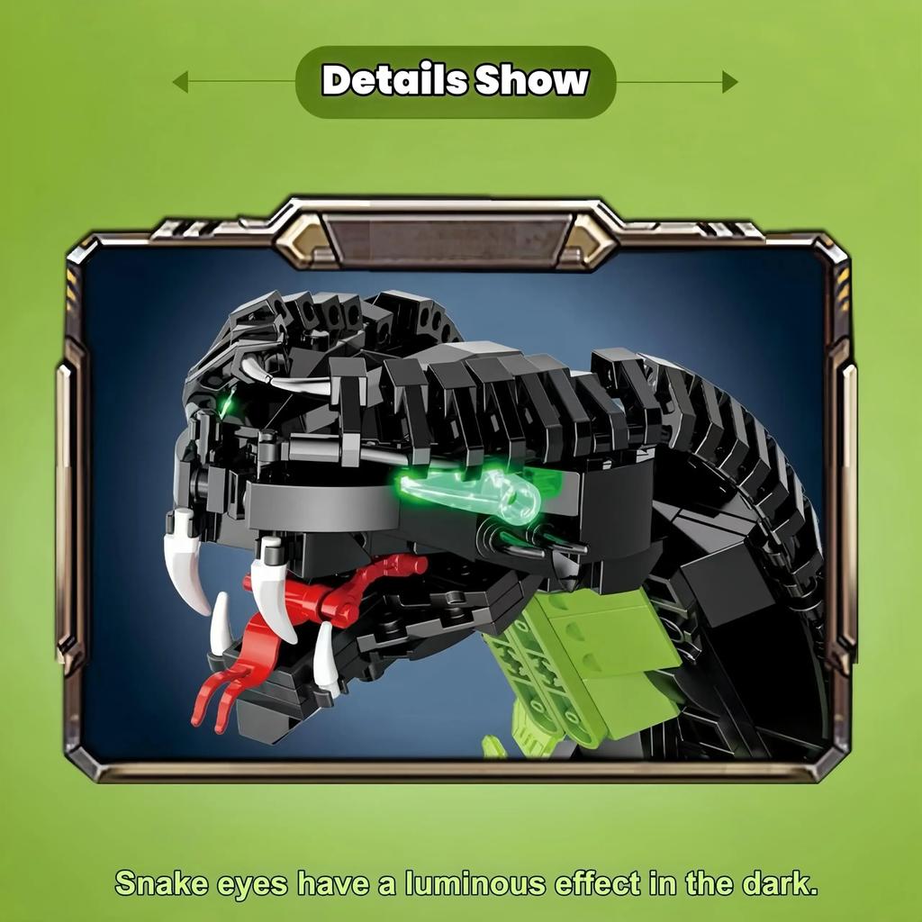 MOC 7052 Mechanical Snake Model Sets 689Pcs STEM Technological Cobra Animals Building Blocks Bricks Toys for Kids Childrens Toys