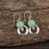 Natural Chrysoprase Gemstone 925 Sterling Silver Handmade Hook Earrings 1.50" Everyday Jewelry For Women EE-59-24