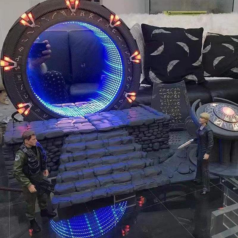 Star Gate Light Mirror Table Decoration LED Atlantis Universe Cosplay Prop Anime Collectable Home Ornament Sculpture Model Gift