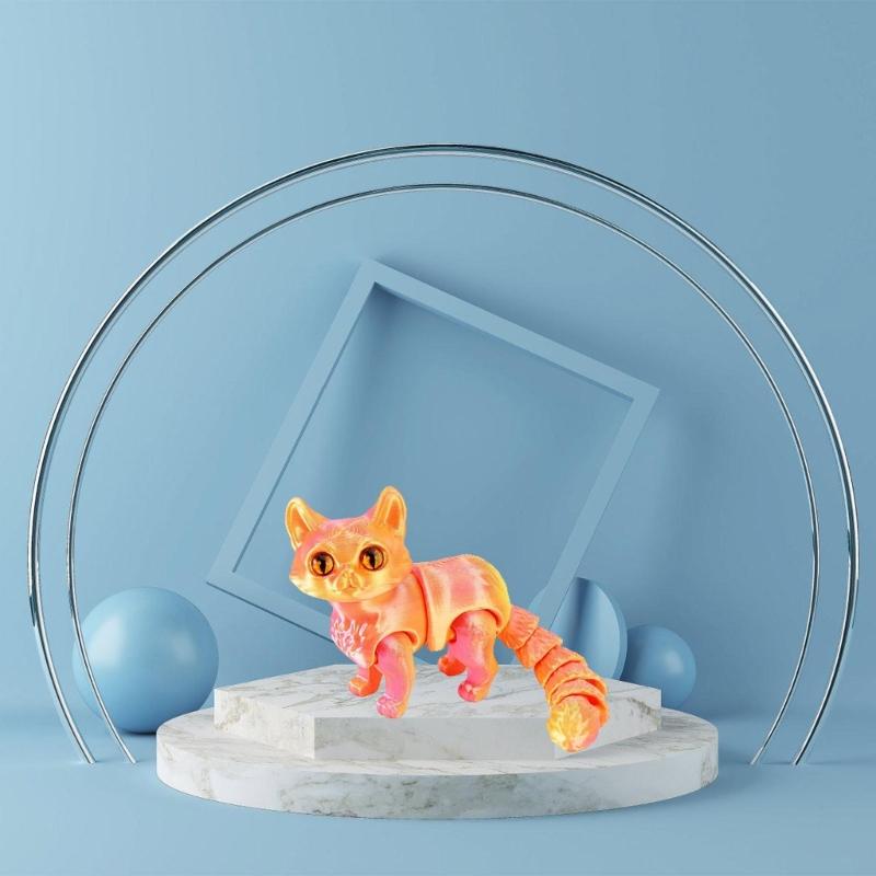3D Printed Cats Realistic Hairless Cats Figurines Statues Table Ornament Cute Articulated Fidgety Toy for Pet Lovers