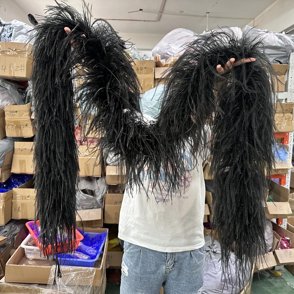 DIY 2 Meter Flauschige Straußenfeder-Boa 1-lagig bis 20-lagig Dick Schal aus hochwertigen Federn zur Dekoration von Brautkleidern Individuell anpassbarer DIY-Schal