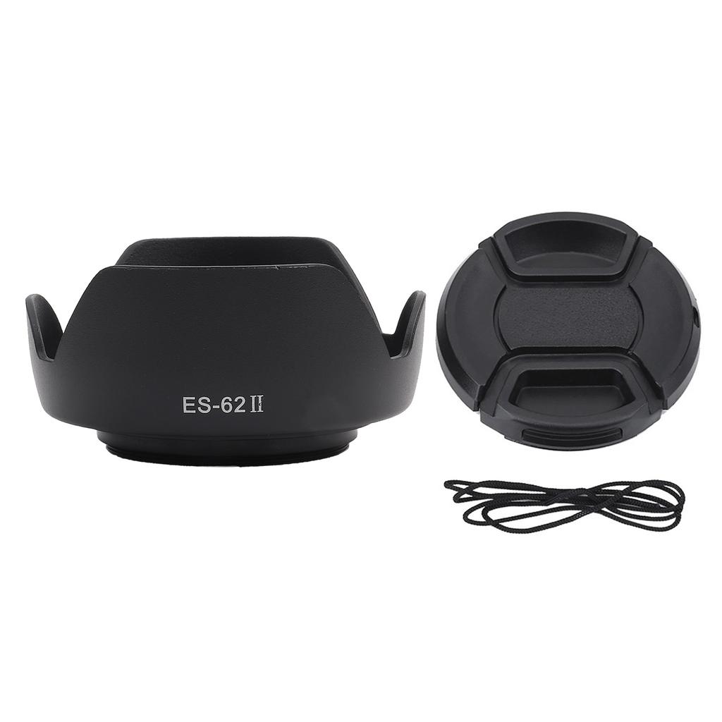 ES 62II Camera DSLR Lens Hood for Canon 50mm f 1.8 II with Lenses Cap