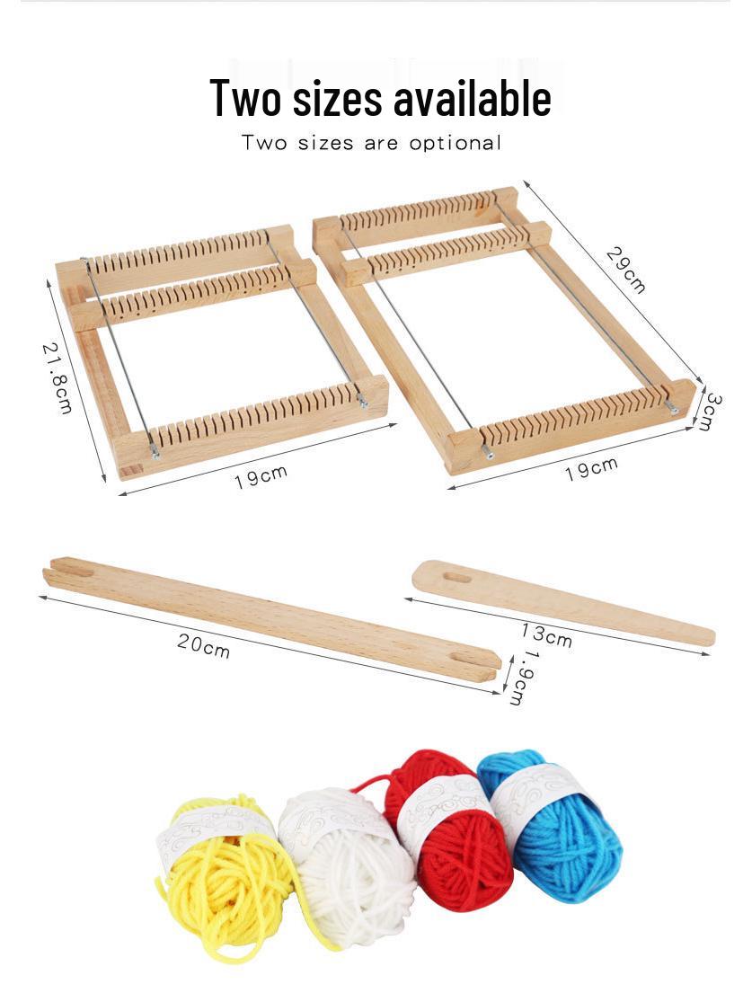 Children s Mini Wooden Weaving Loom Toy for Creative Play Small 21.8*19*3