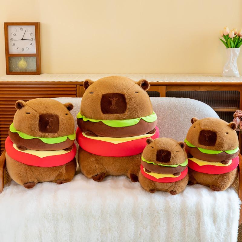 Adorable Capybara Plush Toy Burger Cartoon Girl Sleep Companion Gift Birthday