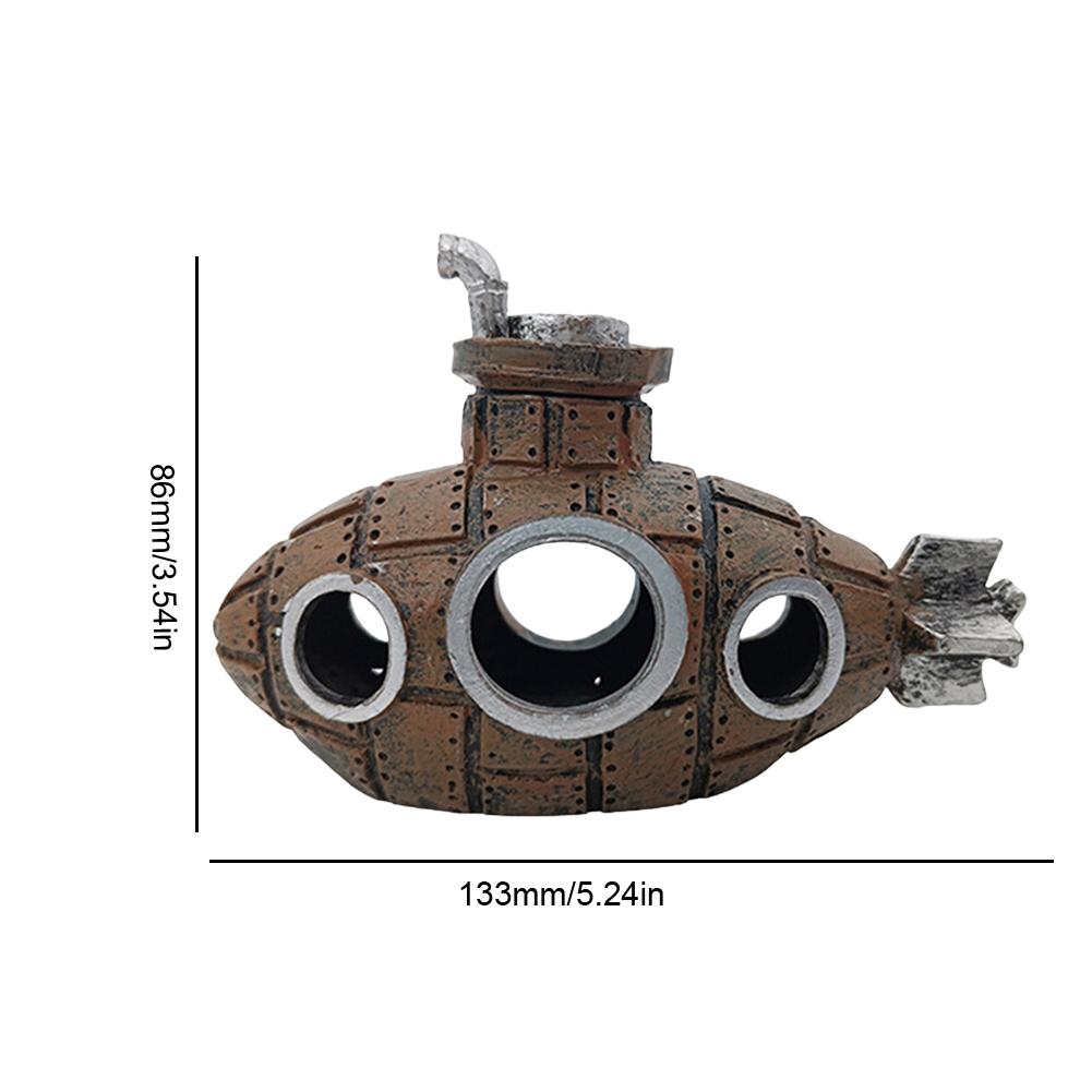 Aquarium Fish Tank Decoration Landscape Resin Submarine Wreck Ship Vintage Resin Design Boat Aquarium Accessories Decorations