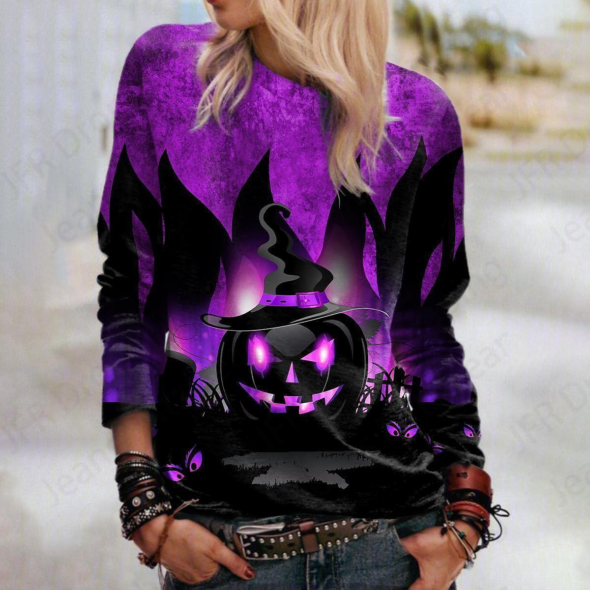 Happy Halloween 3D Print Hoodies Women Fashion Oversize Hoodie O-Neck Halloween — фото 5