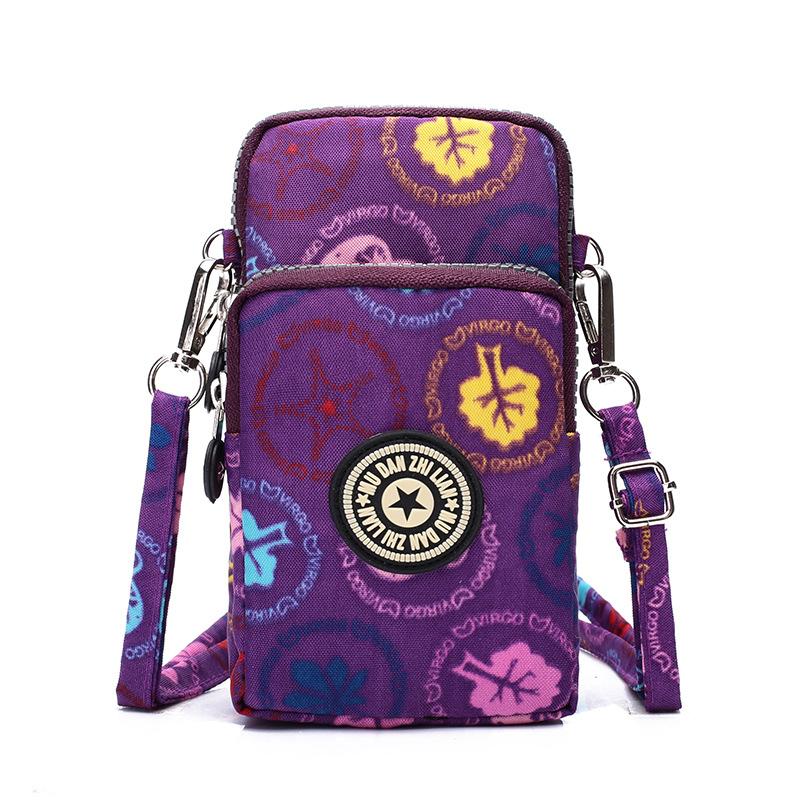Women Portable Mobile Phone Mini Bags Nylon Waterproof Crossbody Bag Retro Fashion Purse Lady Wallet Clutch Trendy Wrist Arm Bag