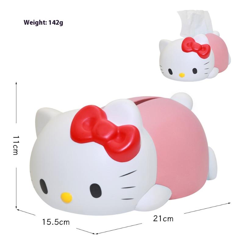 1 st Vardagsrum Sovrum Skrivbordsmodell Prydnader Tecknad Hello Kitty Servettställ Pappersförvaring Barnfödelsedagspresent