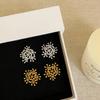 Silver needle round ball fireworks earrings temperament cold wind stud earrings niche fashion personality versatile earrings women