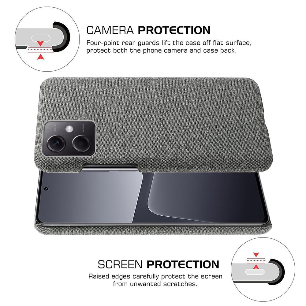 Shockproof Phone Case For Xiaomi 13 Pro 5G,Solid Color Hard PC Cloth Texture Mobile Phone Cover
