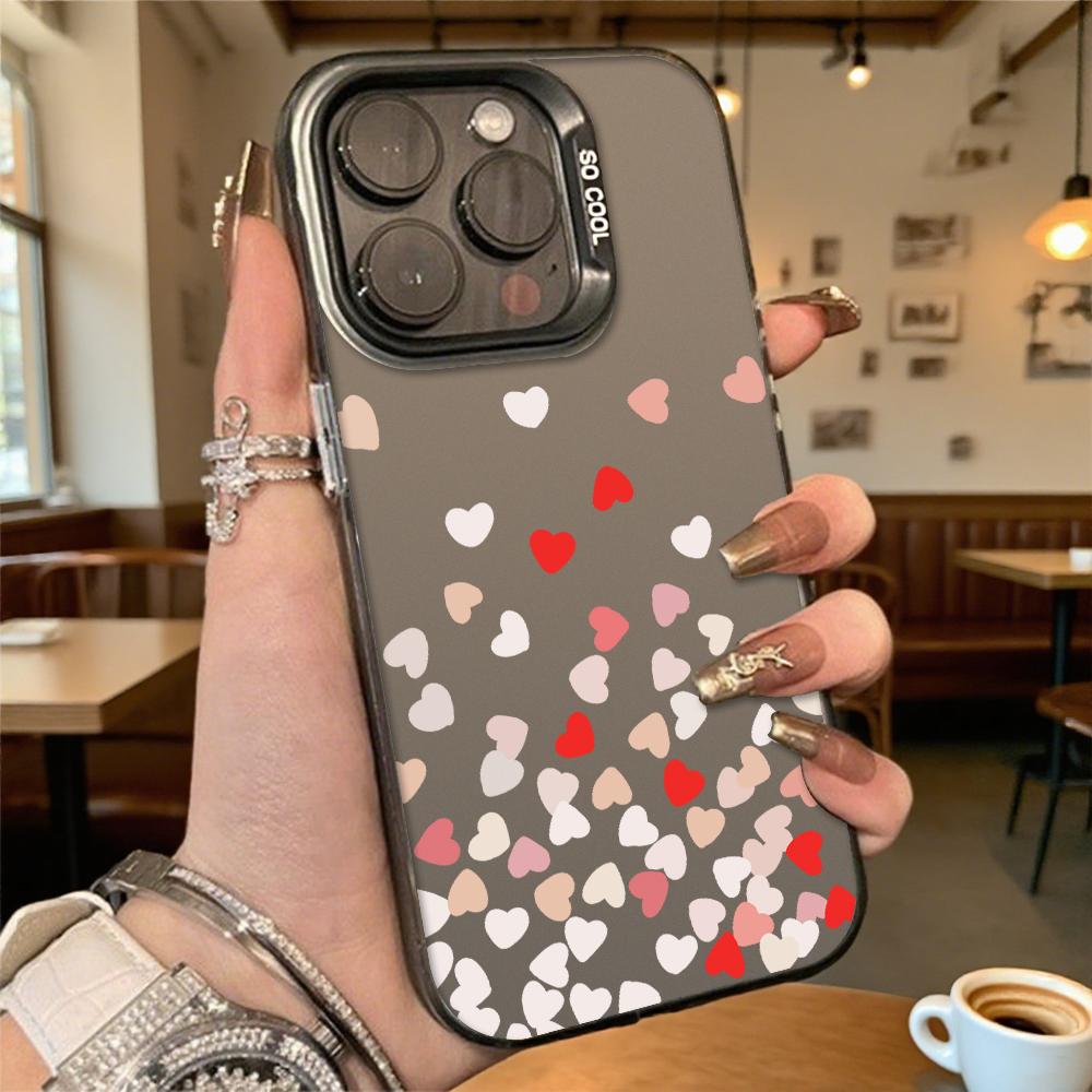 Falling Hearts Shockproof Phone Case for Iphone 16 15 14 13 12 11 Pro Max/Mini Anti-Scratch Premium Hard Cover