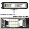 30W Car Work Light LED Bar Auxiliary Headlight 12-30V Spotlight Day Running Light 16SMD for Truck Offroad SUV ATV White 6000K