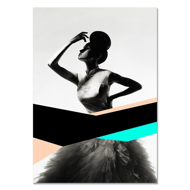 Nowoczesna moda Wall Art kobieta Home Decor czarny abstrakcyjny piękny motyl obraz na płótnie drukuje zdjęcia na plakat do salonu