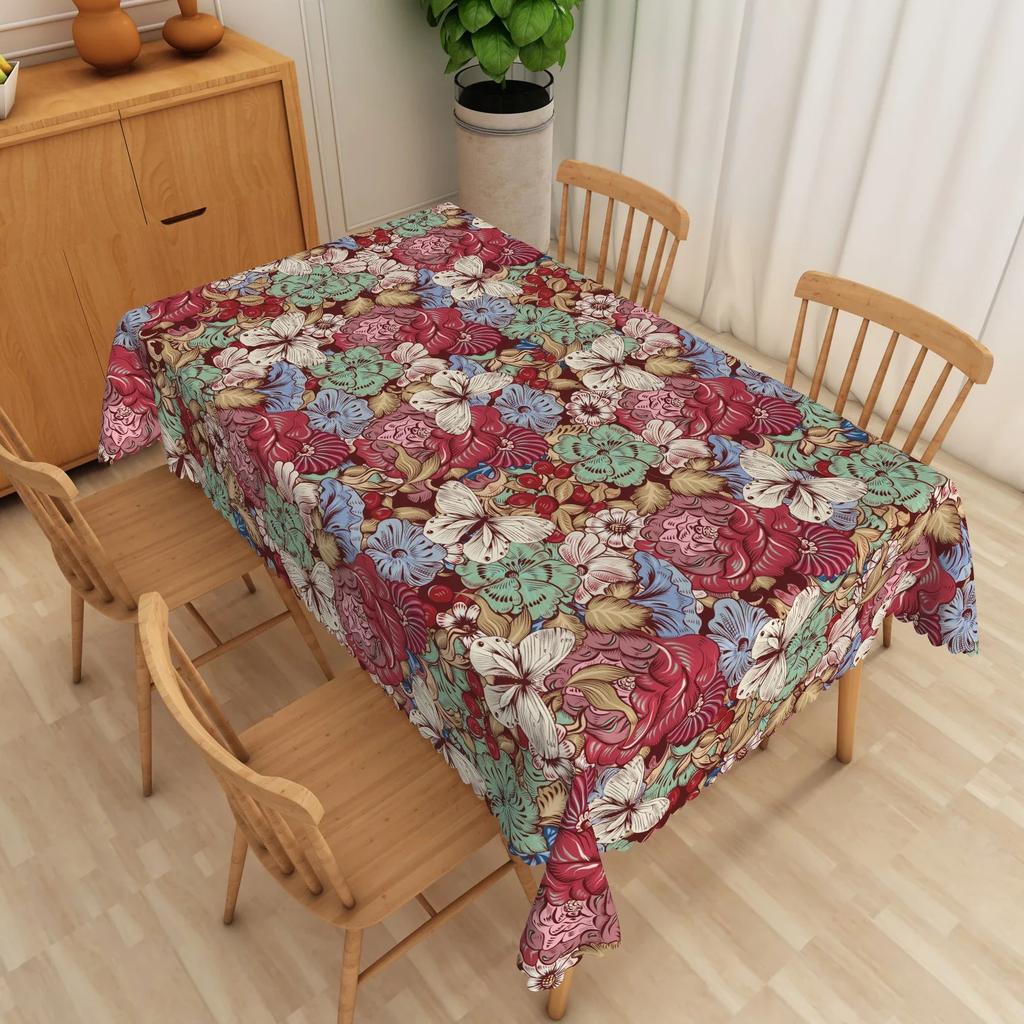 1pc Farmhouse Kitchen Dining Table Decor Bohemian Patchwork Mandala Tablecloth Waterproof Table Cloth Holiday Party Wedding