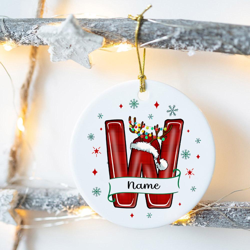 Custom Name Christmas Family Party Ceramic Ornament Personalized Christmas Ornament Xmas Gift Drop Ornaments Decor