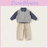 Cotton Boys Spring Autumn Suit Set With Striped Pattern For Kids Age 3 To 8 Years
