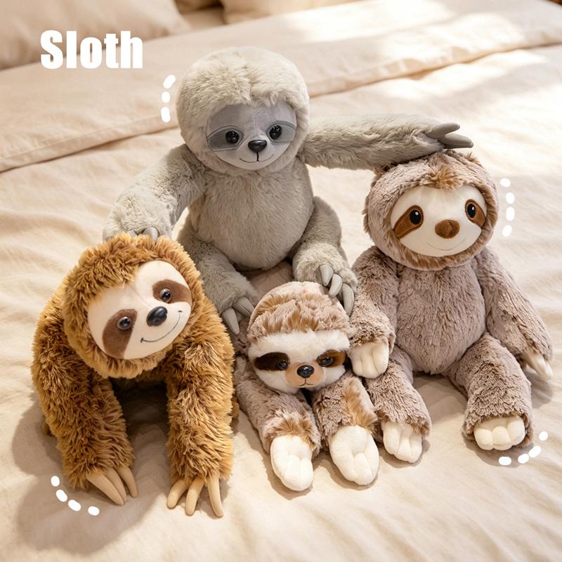 Simulation Cute Sloth Plush Doll Pillow Brown Grey Gibbon Long Arms Sloth Animal Stuffed Toy Home Decoration Gift For Children