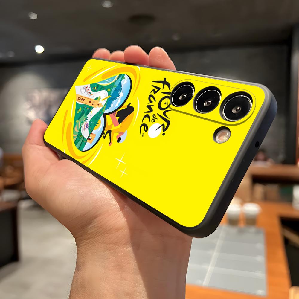 Coque de téléphone pour vélo T-Tour de France pour Samsung A56 A36 A26 A16 A15 A25 A35 A55 A14 A34 A24 A54 Coque souple noire