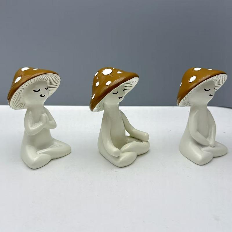 Meditation Mushroom Decorative Item, Sitting Mushroom Decorative Item