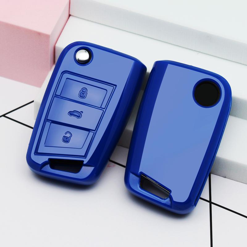 Soft Tpu Car Key Cover Shell Fob For Volkswagen Vw Golf 7 Mk7 Skoda Octavia A7 For Seat Leon Ibiza 3 Car-Styling