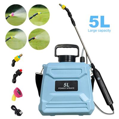 Electric Sprayer 5L Battery Powered with Spray Gun & Adjustable Nozzles USB Charging for Lawn Garden Cleaning