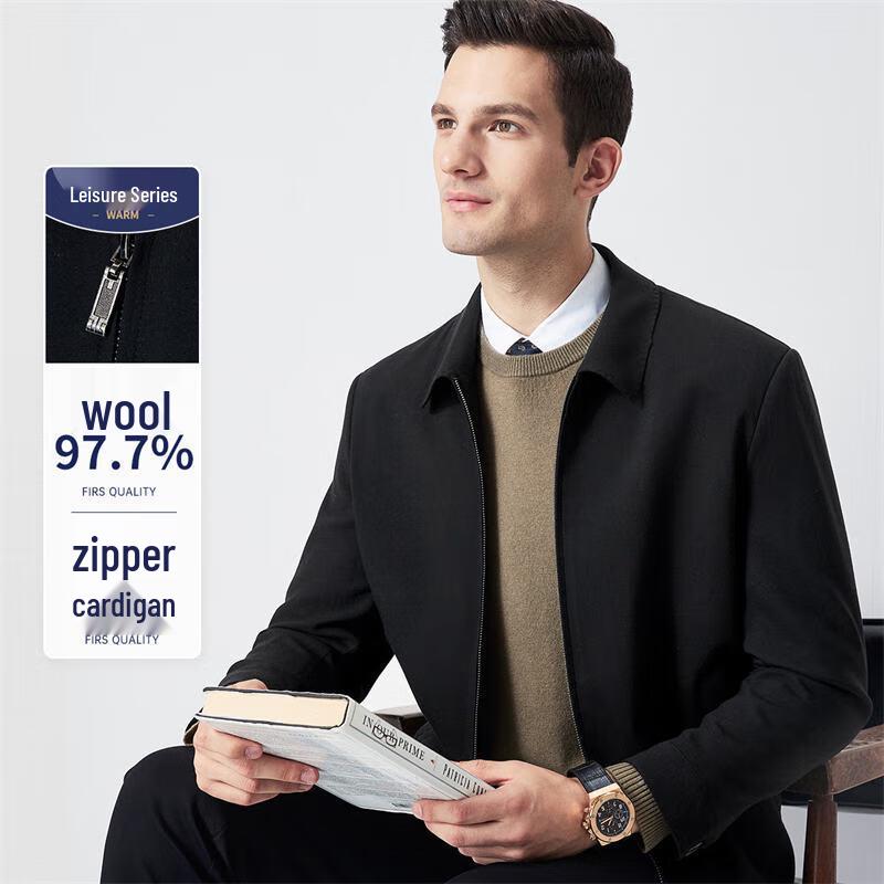 

Shanshan Men s Wool Blend Business Casual Zipper Jacket 3XL