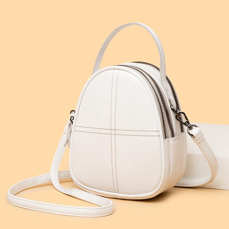 

Genuine Leather Small Crossbody Bag for Women белый
