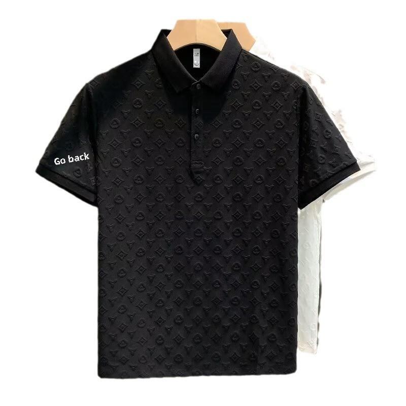 2024 Luxurious Jacquard Summer Polo Shirt - Comfortable, Breathable, Slim Fit, Short Sleeve T-Shirt for Men