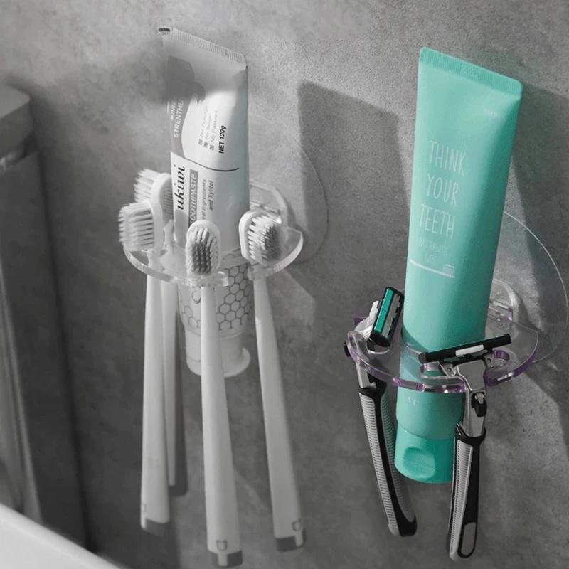 1/4Pcs Home Toothbrush Holder Rack Durable Material Reusable Carrying Holder Suitable For Bathroom Decoration