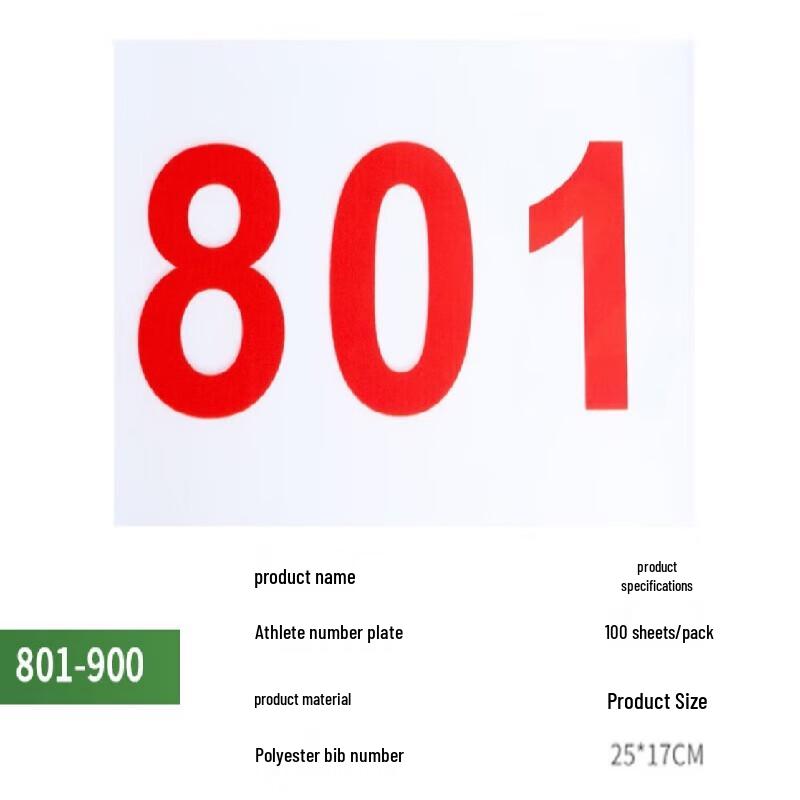 Athlete Bib Number Grouping Stickers