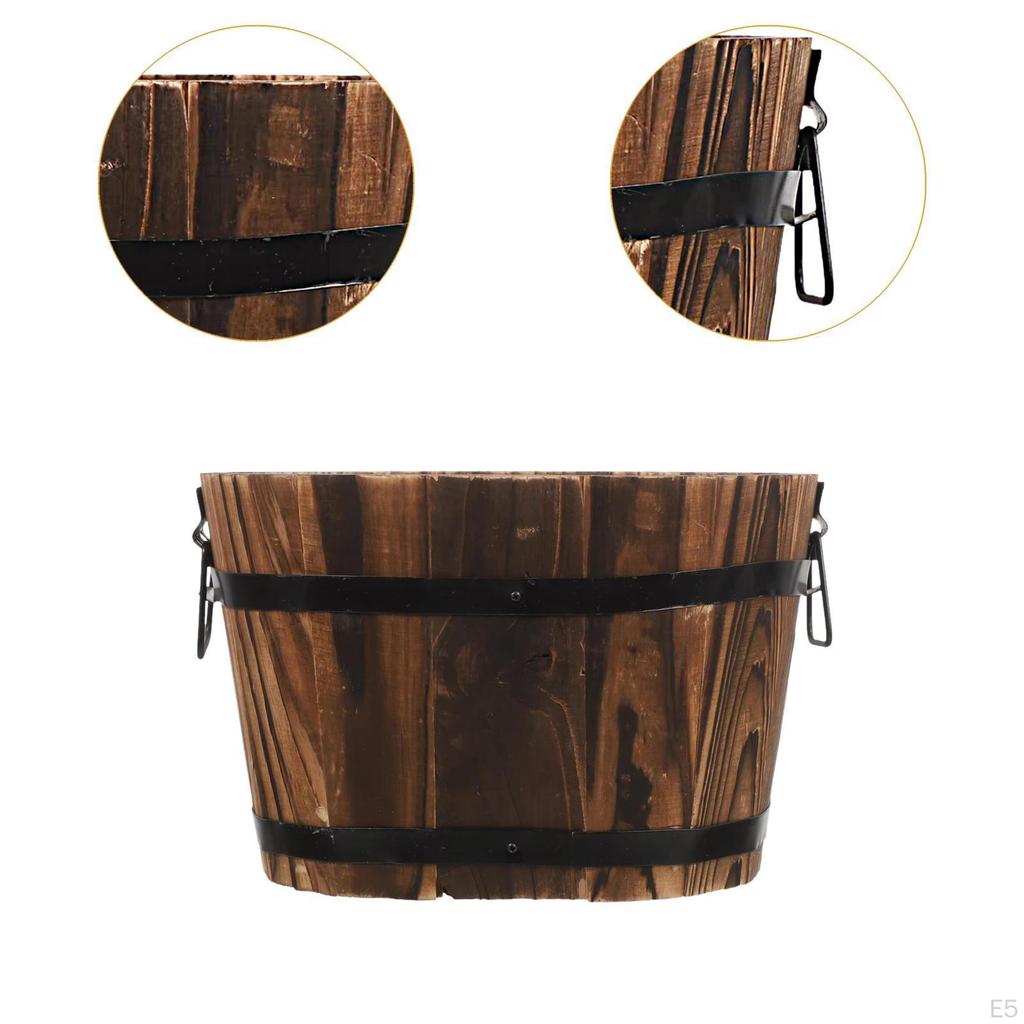 Dřevěné květinové hlavy sudové květináče s drenážním otvorem pro okenní truhlíky