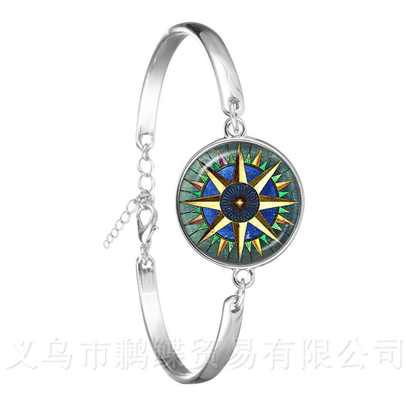 

Nautical Compass Bracelet Fashion Vintage Silver Plated Bangle For Boyfriend Gift Keepsake Gifts Accessories Jewelry