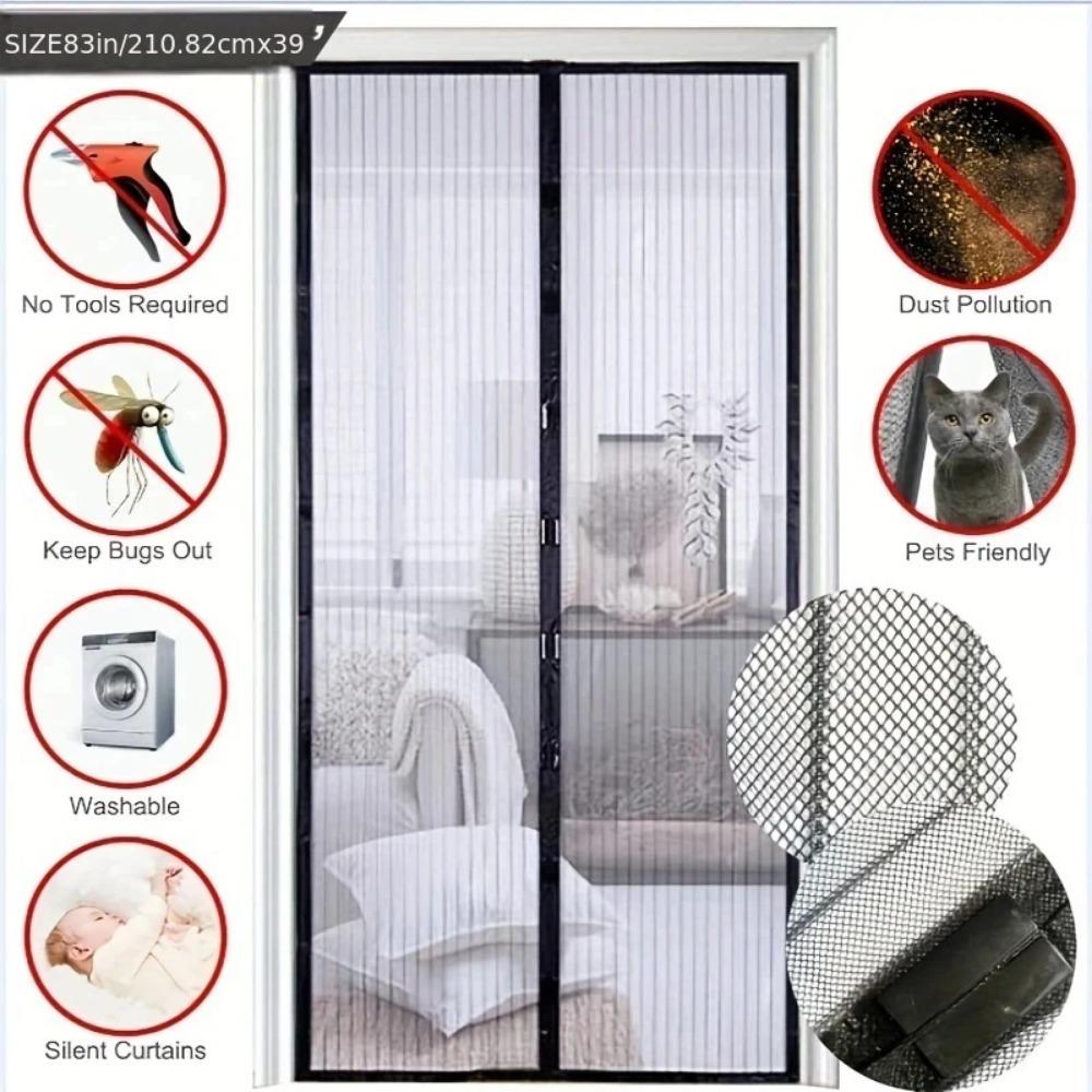 Magnetic Door Curtain Anti Mosquito Insect Net Summer Fly Screen Net Punch-Free Mosquito Nets For Window Invisible Mesh Gauze