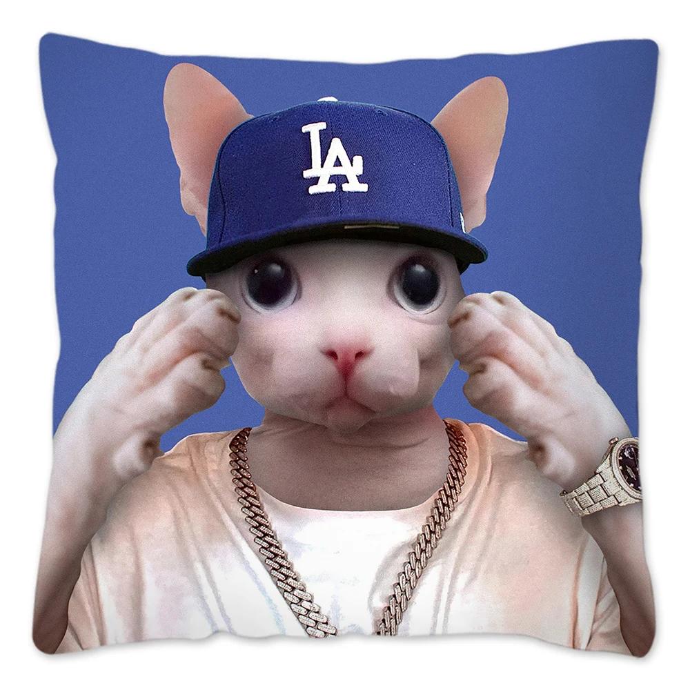 Bingus Cat Meme Pillow Case Home Decoration Funny Cushion Cover for Sofa Livingroom Throw Pillow Cover Fundas Para Cojines
