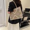 Tote Bag Ethnic Style Handbag Canvas Embroidery Shoulder Bag Simple Geometric Cloth Bag  Women