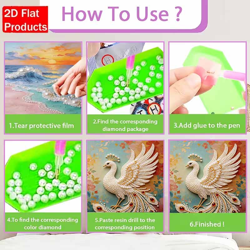 Pearl Art Painting Home Wall Decor Pearl Gemstone Painting Peacock Crafts Adult/Beginner Gift Creative Home Decor Unframed 130 Char
