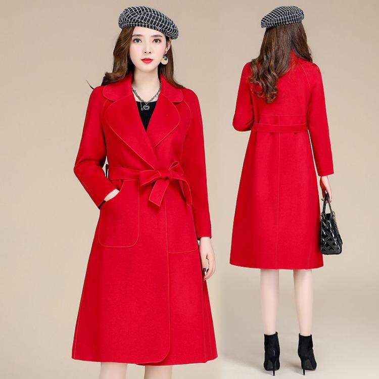 Women's Leisure Long Woolen Coat with Loose Fit, Perfect for Autumn and Winter