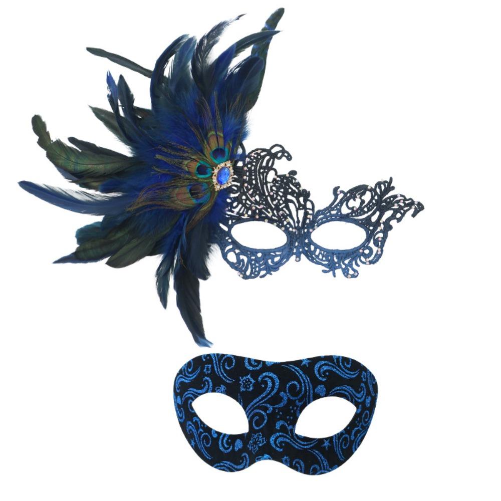 Festival Party Supplies Half Face Mask Gradient Color Cosplay Masquerade  Cosplay Festival Party синий